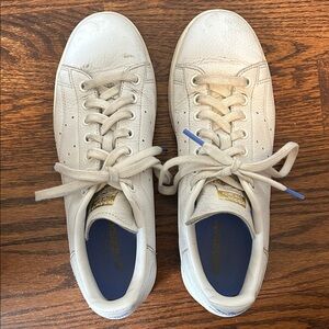 Adidas Stan Smith White and Purple Leather Sneakers